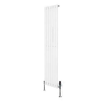 Oval Single Column Radiator 1600mm x 360mm & TRV Chrome Valves Modern Designer Single Panel Central