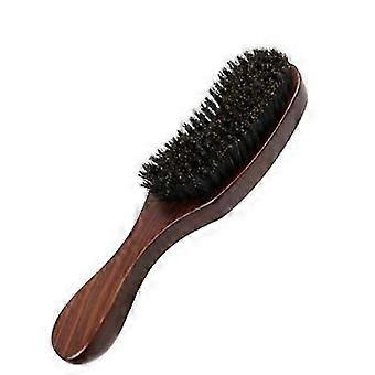 SHU 0224 Boar Bristle Hair Brush - 100% Pure, Curved Flex Head, Natural Wooden Paddle, Anti-Frizz