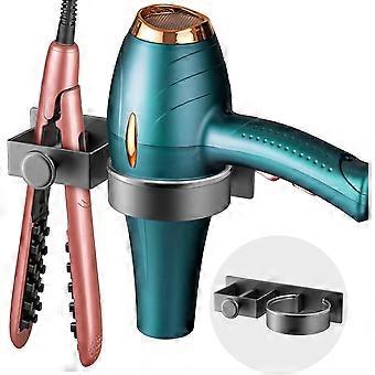 Soporte para secador de pelo, estación para plancha de pelo, montaje en pared/autoadhesivo, estante metálico en espiral, soporte, colgador, almacenamiento de secador con cable.