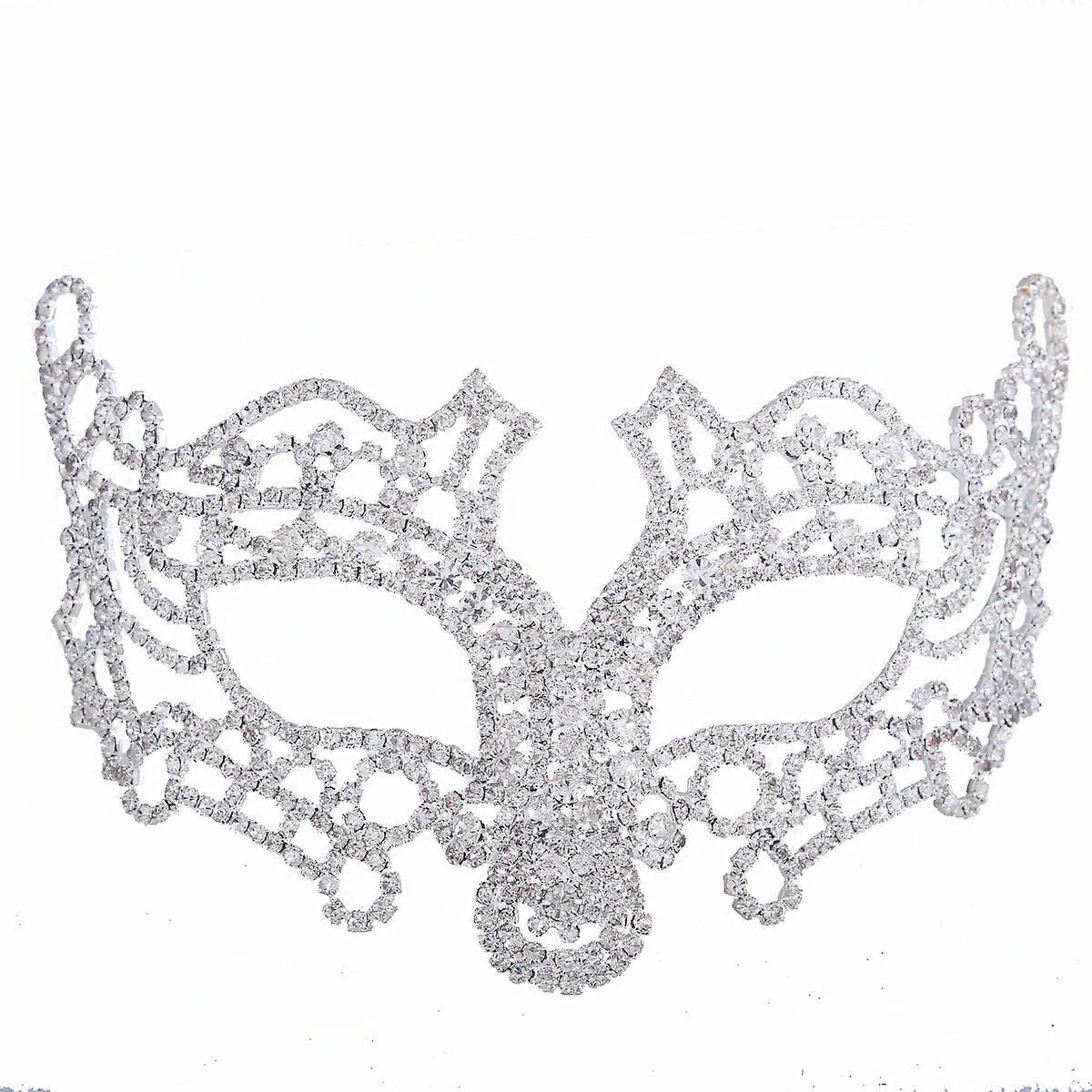 Silver Light Luxury Masquerade Mask Annual Dinner Elegant Accessory
