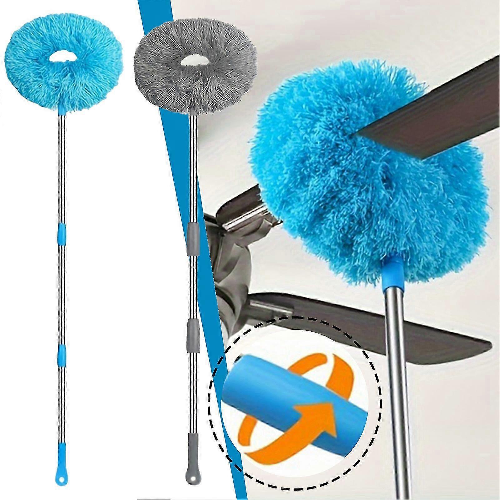 Circular Microfiber Feather Duster Ceiling Fan Duster with Long Handle Washable Extendable Cleaner Duster_mpn