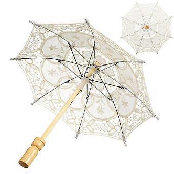 Bruiloft Decoratieve Paraplu Bruid Kant Parasol Borduurwerk Paraplu Ornament