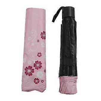 Folding Umbrella 10 Ribs Manual Opening Closing Dual Purpose UV Protection Windproof Sun Umbrella Compatible withTravel Ourtdoor Pink