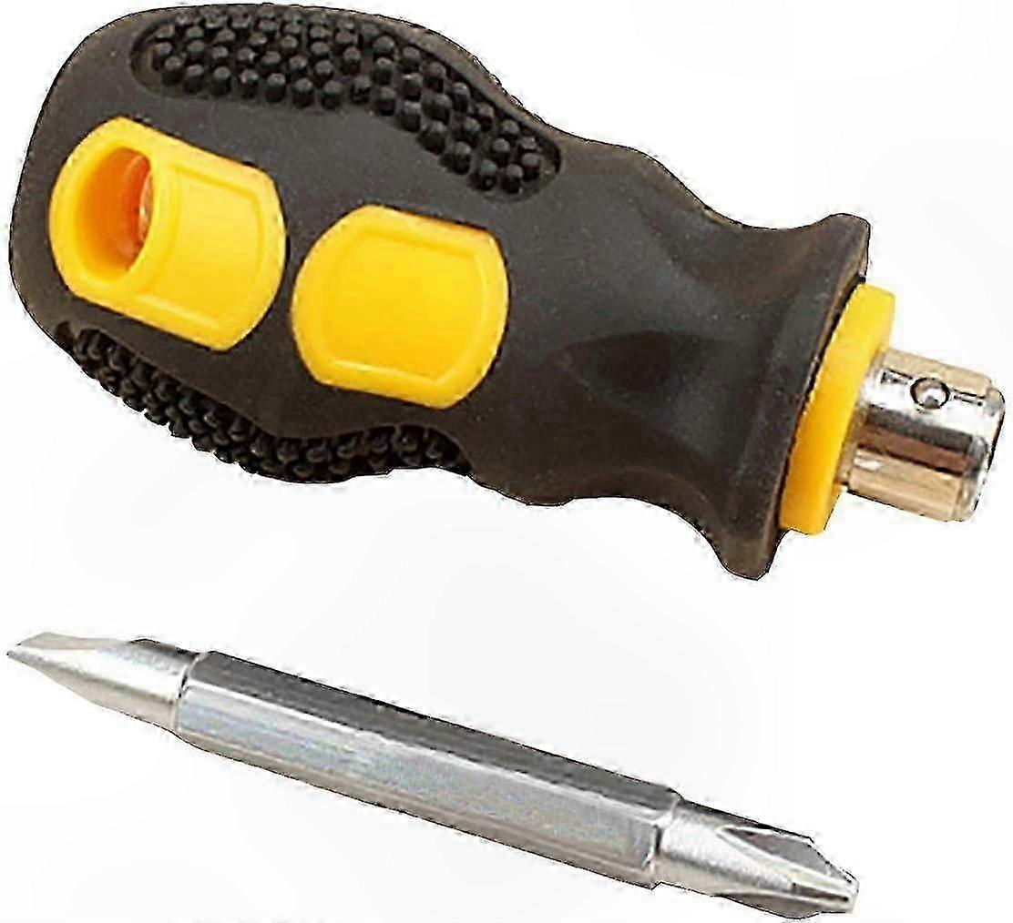 Compact Dual-Head Screwdriver with Phillips and Flat Tips for Precision Tasks