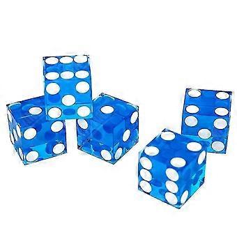 19mm Acrylic Transparent Dice, Six Sided D6, Razor Edges for Educational Purposes, 5 Pieces