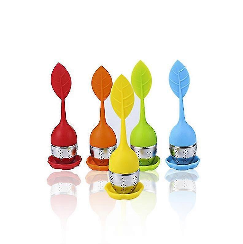 5PCS Tea Infuser Set Silicone Diffuser Tea Ball Stainless Steel Tea Filter Diffuser