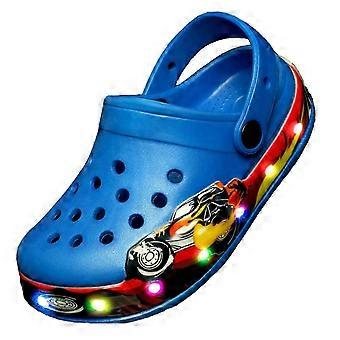 Children Boys Girls LED Clogs Cute Lightweight Summer Slippers Garden Beach Sandals with Random Cartoons on Shoes