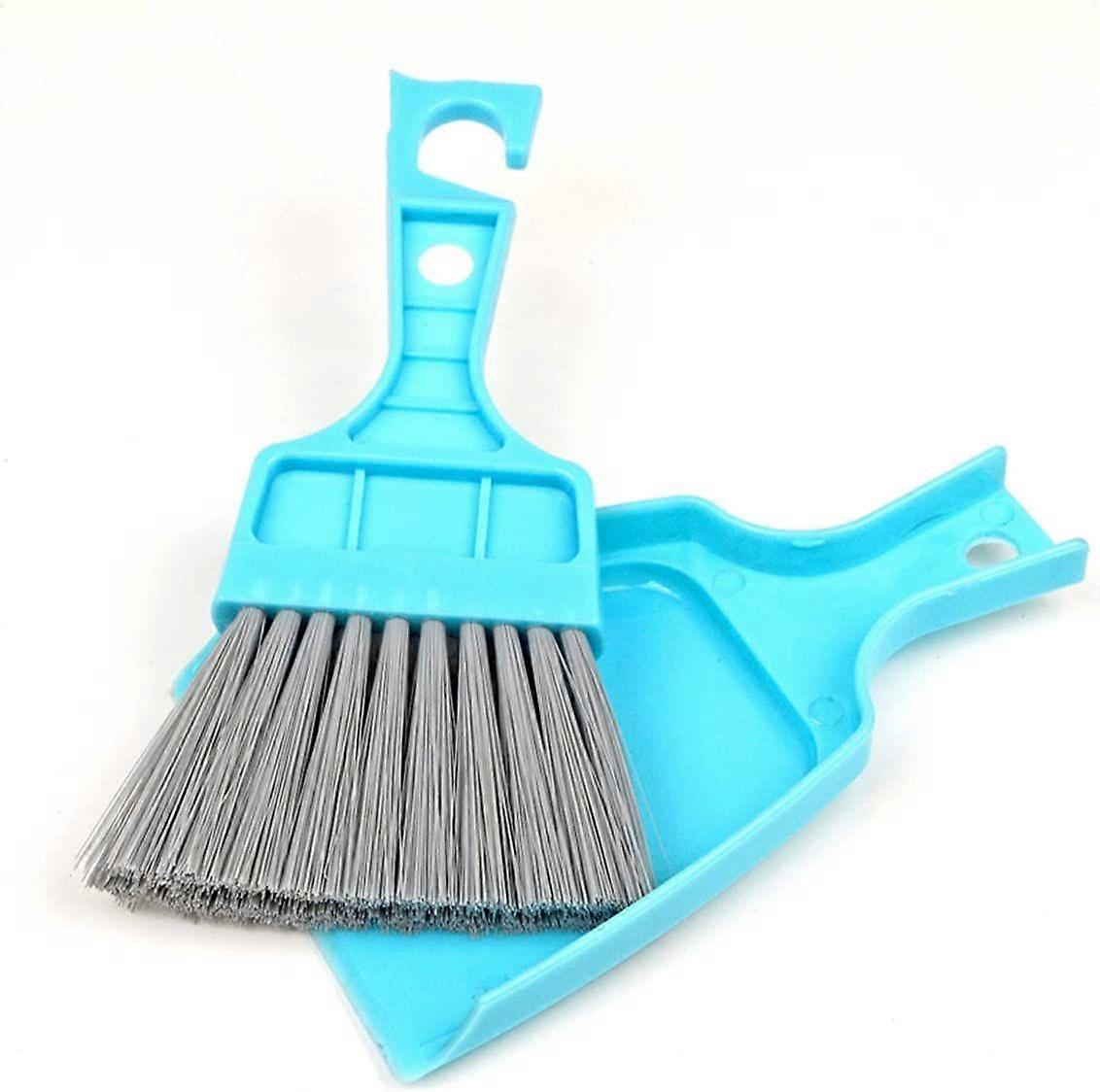 Mini paletta e spazzola set, paletta compatta e scopa a mano, blu