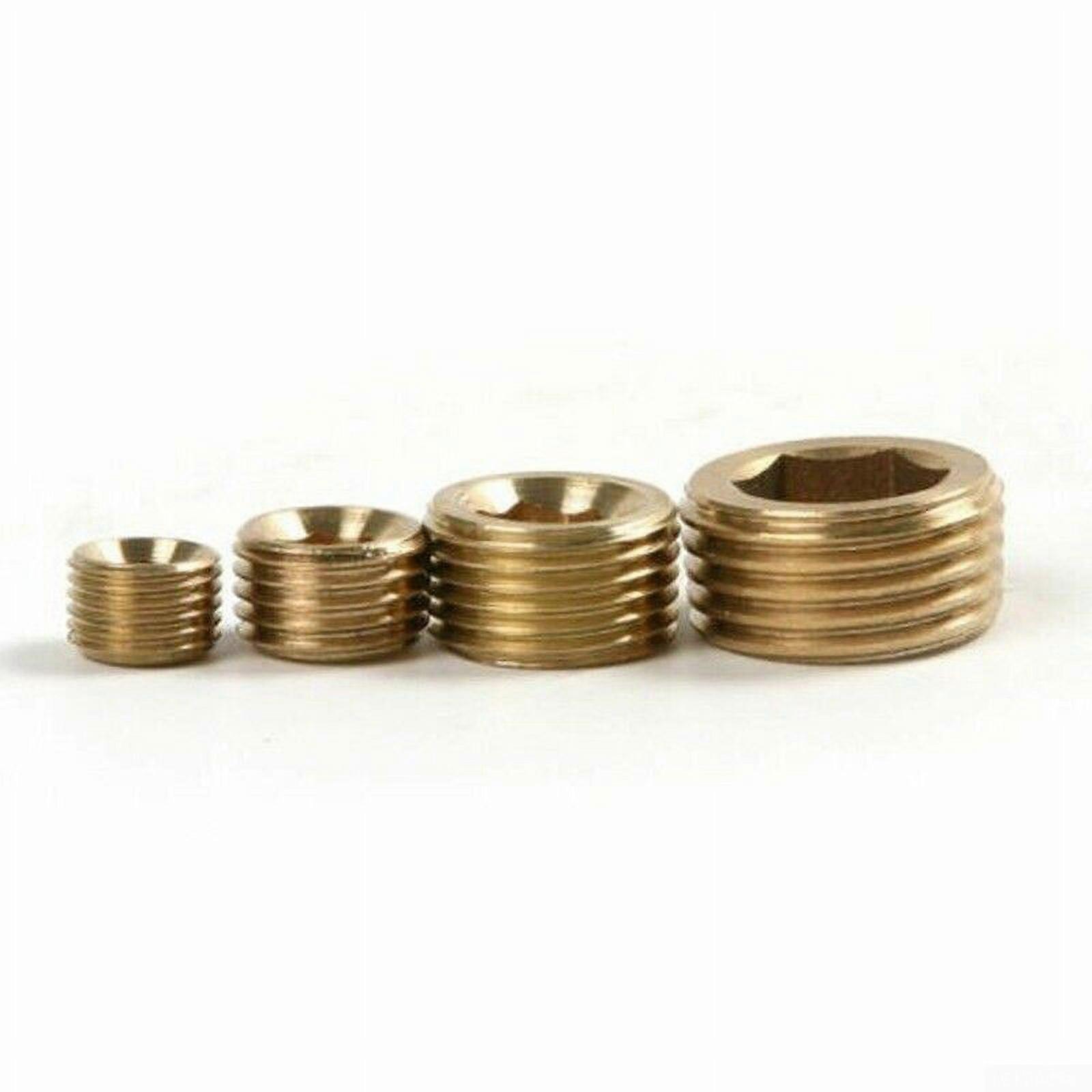 20pcs 1/8 1/4 3/8 1/2 Inch NPT Brass Internal Hex Thread Socket Pipe Plug Set