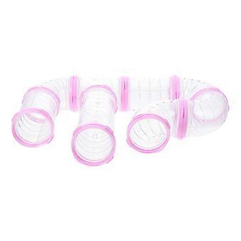 Hamster Maze Tube DIY Cage Tunnel for Pets 3Sets Pink Hamster Supply