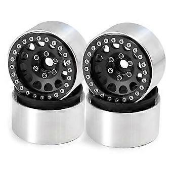 Portable Sturdy Beadlock Wheels Compatible withCrawlers Offsets Practical Aluminum Alloy Fits Most Car Trail Trucks Deep Dish White