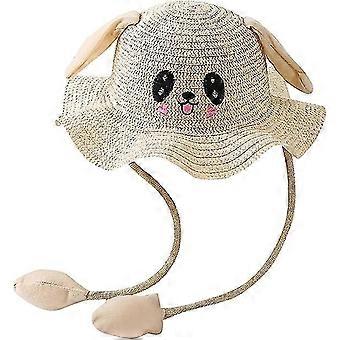 Summer Baseball Caps For Kids Boys Girls Baby Straw Summer Children Ears Sunhat With Moving Rabbit Hats Bag Air Caps
