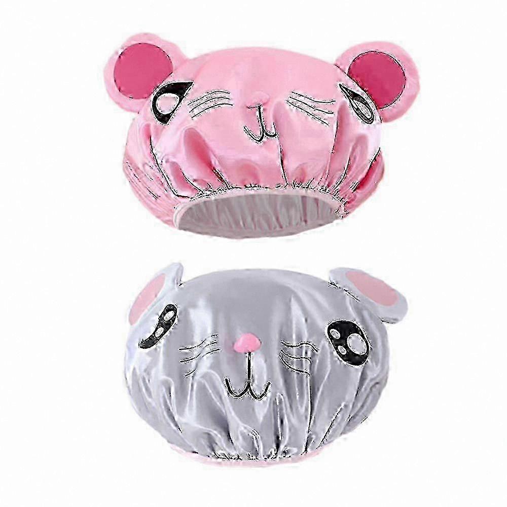 2pcs Kids Waterproof Shower Cap