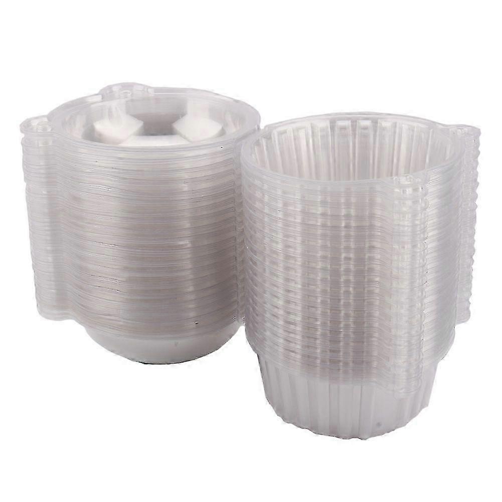 100 Pcs Plastic Cupcake Cases Muffin Boxes Cake Boxes Gift Containers
