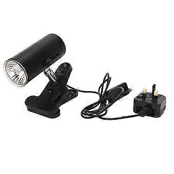 UVA UVB krybdyrpære 50W fuld spektrum sollampe solbade varmelampe med klemme til padder UK stik 220V sort
