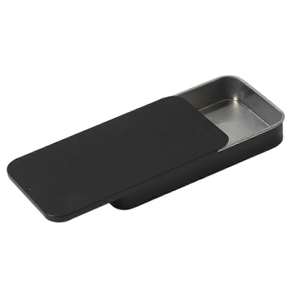 5 PCS Small Rectangular Candy Storage Tin Box for Jewelry Packaging, Metal Push-Pull Iron Case Black