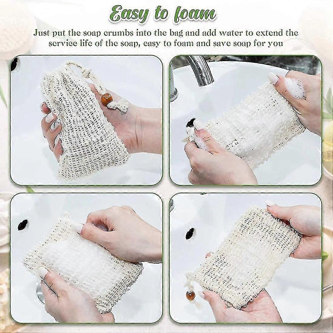 40 Pack Soap Exfoliating Bags,with Drawstring For Bath & Shower Use