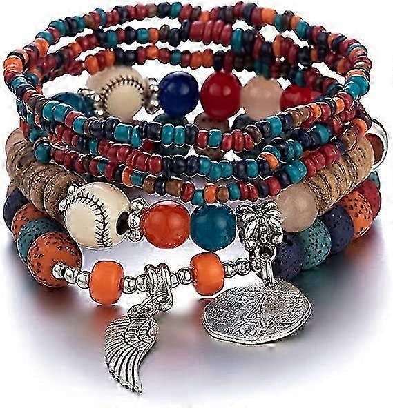 Layered Bracelets,Stackable ,Red-fghj