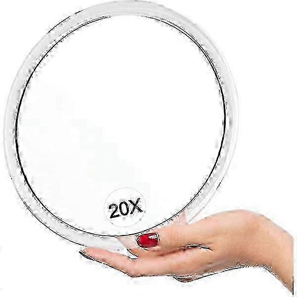 Round 20X magnifying mirror 15cm for precise makeup application