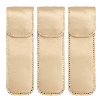 Golden Eyelash Grafting Tweezer Sleeve Made of PU 3Pcs