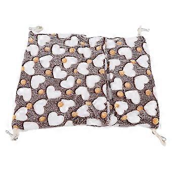 Small Pet Hammock Warm Envelope Style Hanging Bed Cage with Hooks for Hamsters Rabbits36x30cm Brown
