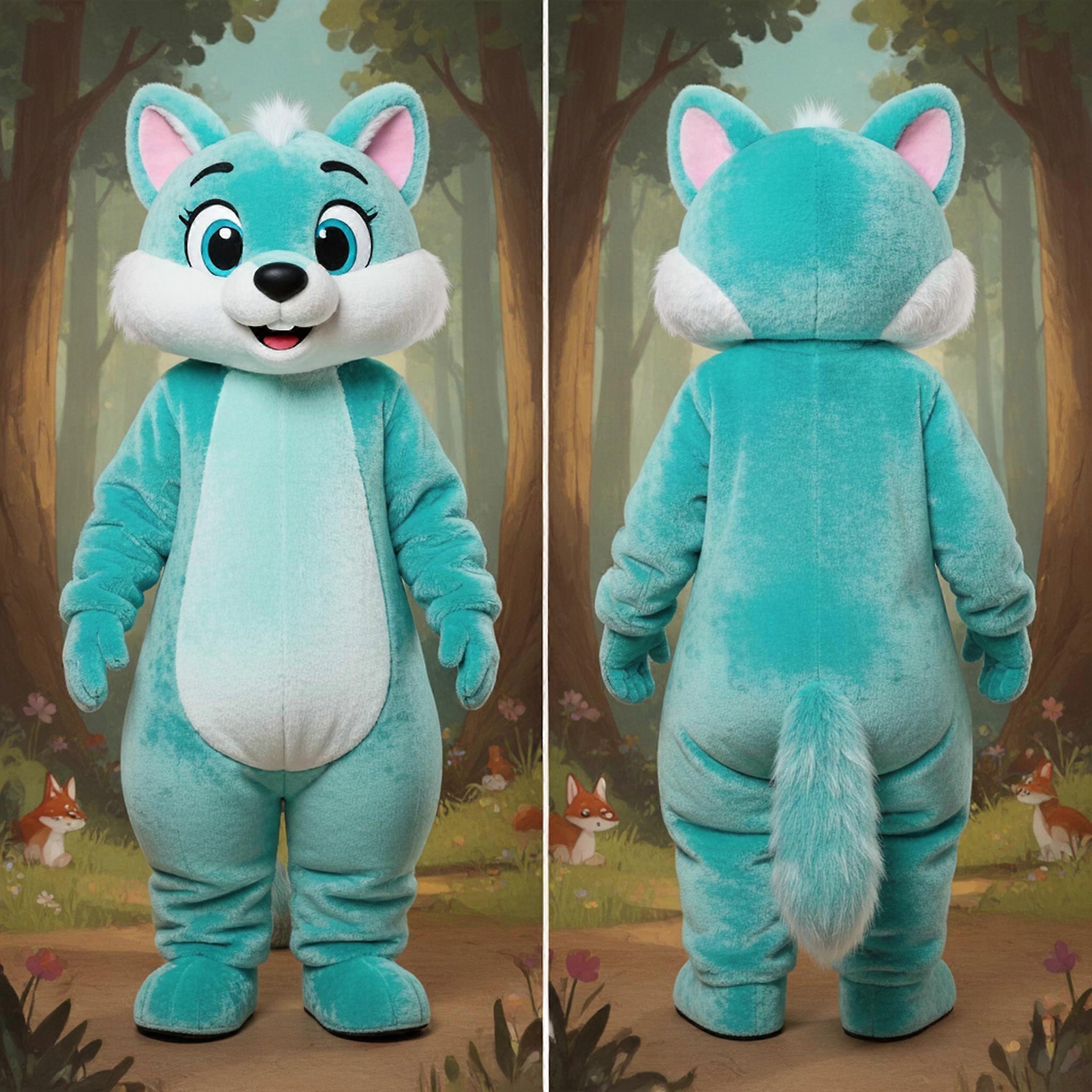 MASTICOT Turquoise Velvety Ermine Mascot