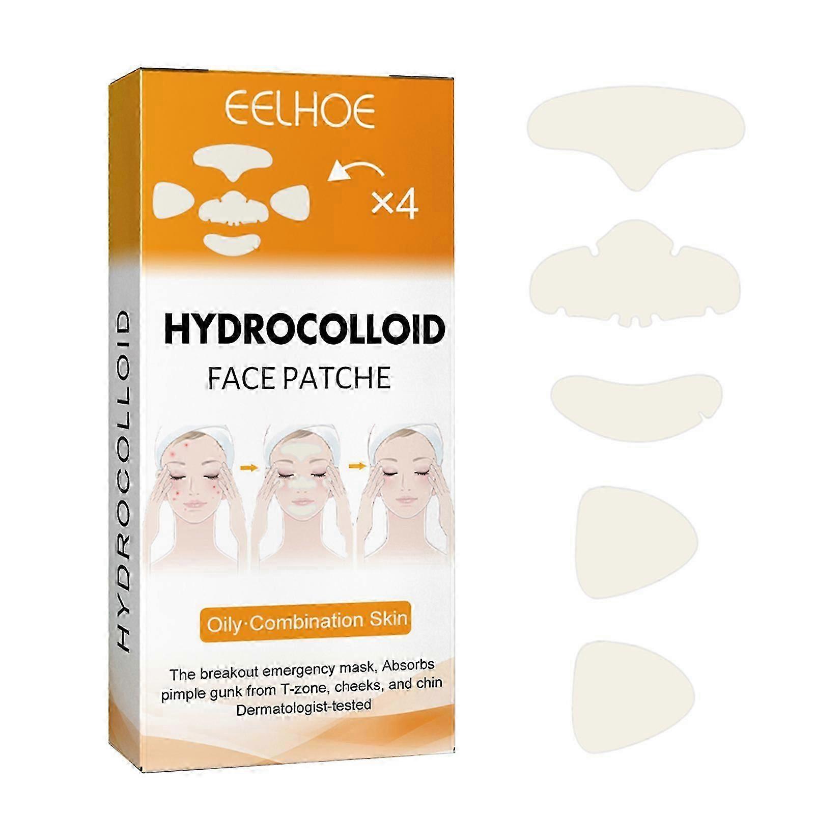 EELHOE Hydrocolloid Face Acne Pimple Patch 20PCS/Box (4pcs * Forhead Patch+4pcs * Nose Patch+4pcs * Cheeck* Chin Patch+