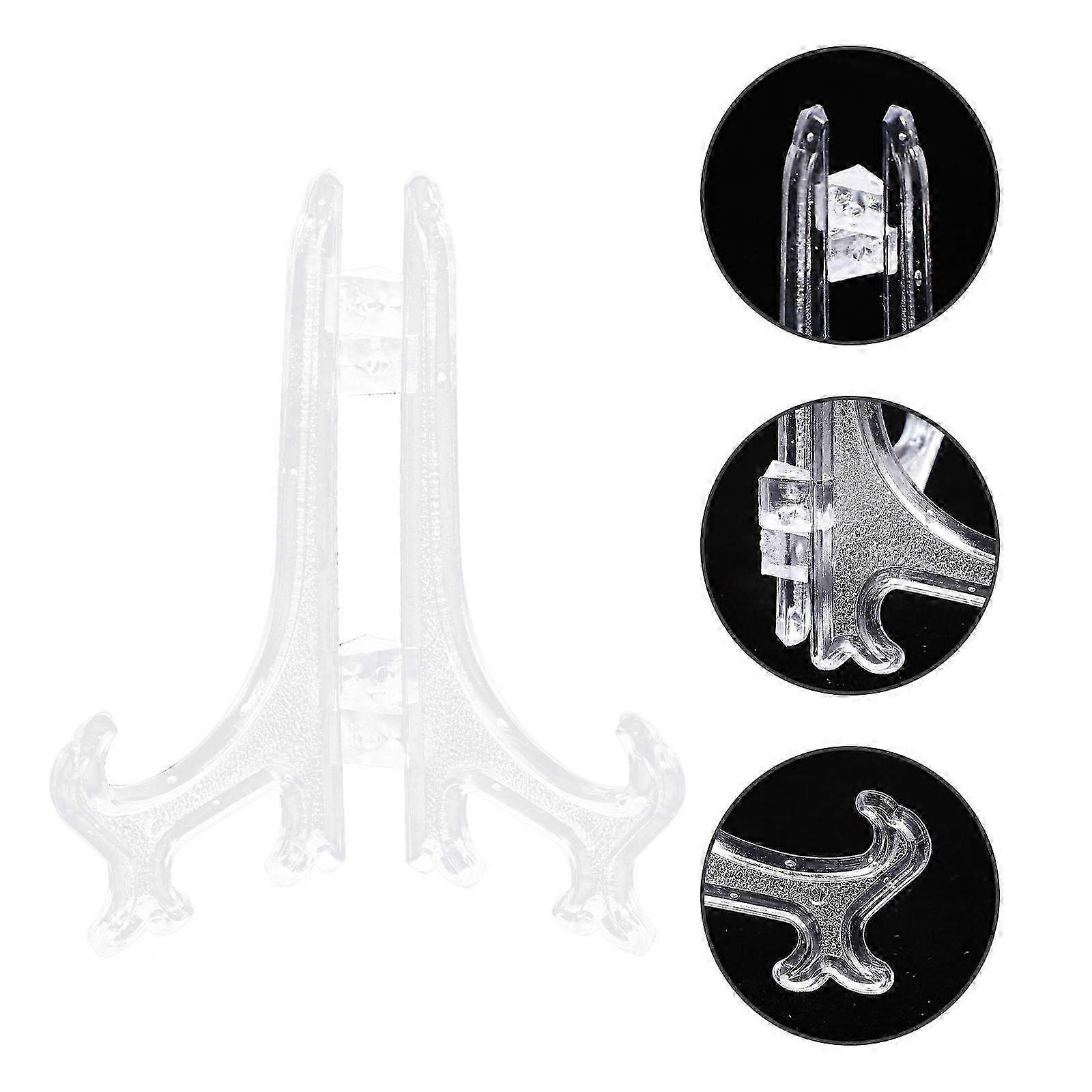 Plastic Transparent Easel Frame Brackets compatible with Plate Display 12Pcs Set