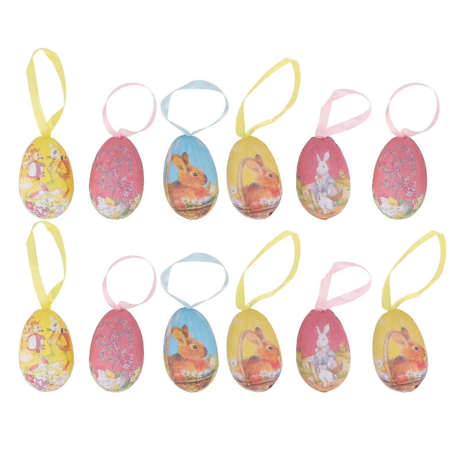 Decorative Easter Egg Toys for Easter 12Pcs Party Egg Pendants