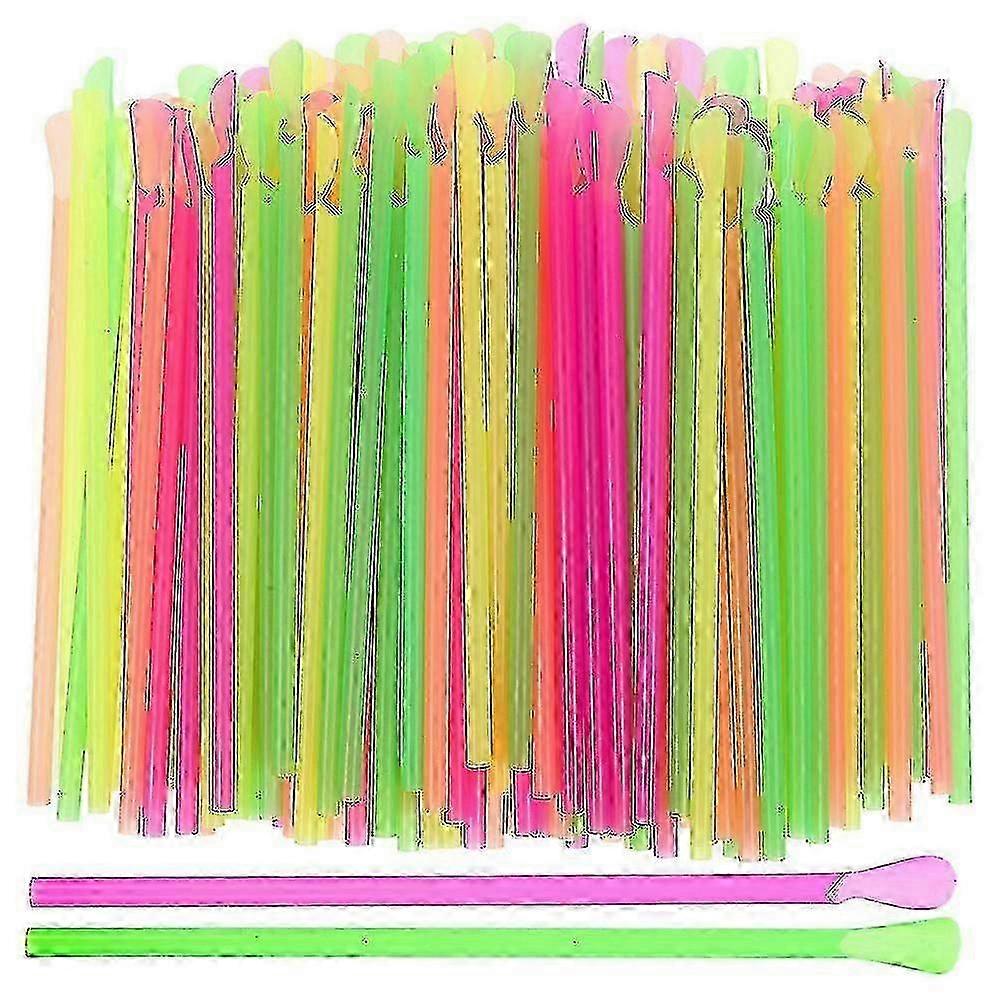 400Pcs PP Spoon Straws Summer Party Pack