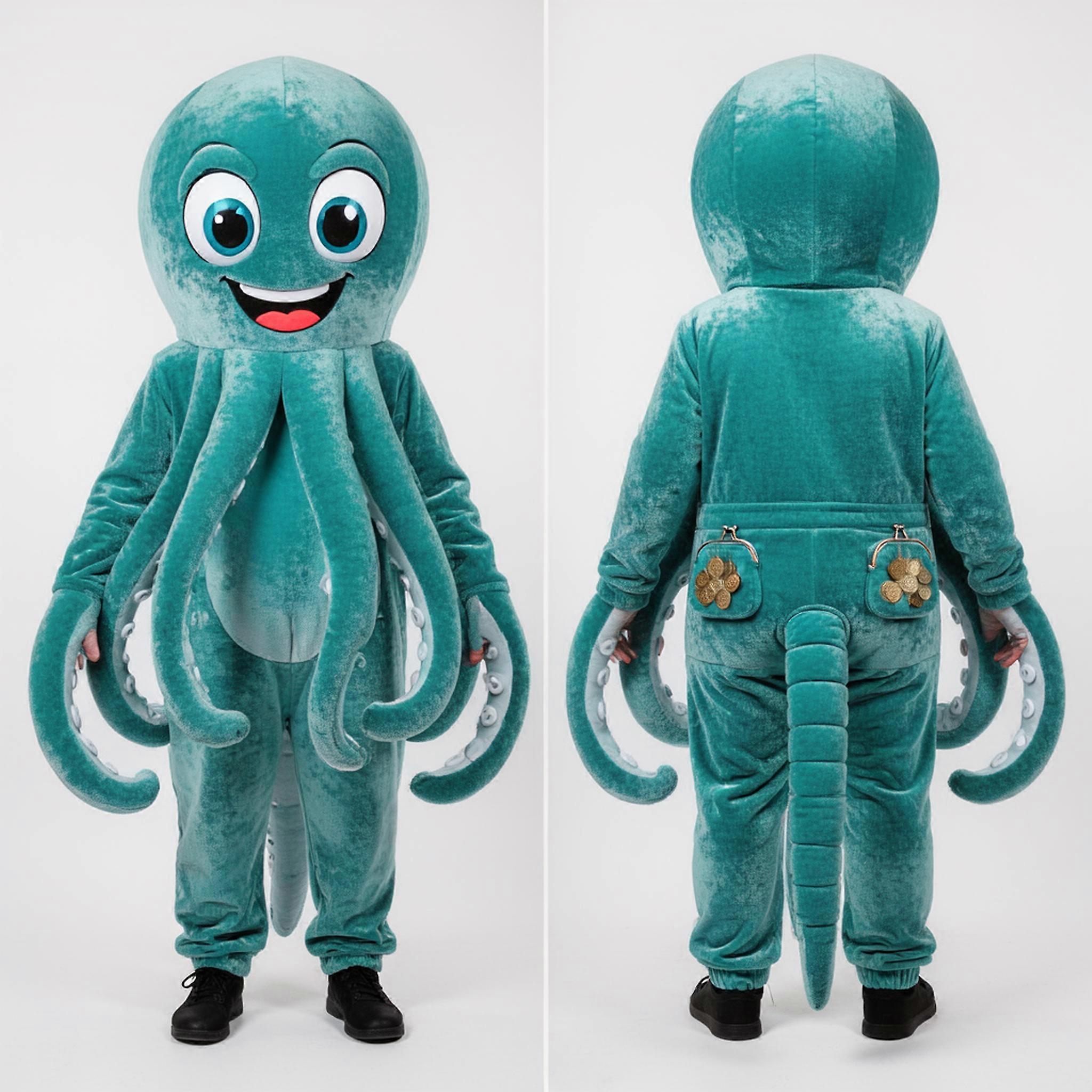 MASTICOT Teal Velvety Kraken Mascot