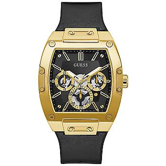 Guess Uhren Phoenix Uhr für Analog Quarz Männer mit Rindsleder Armband GW0202G1