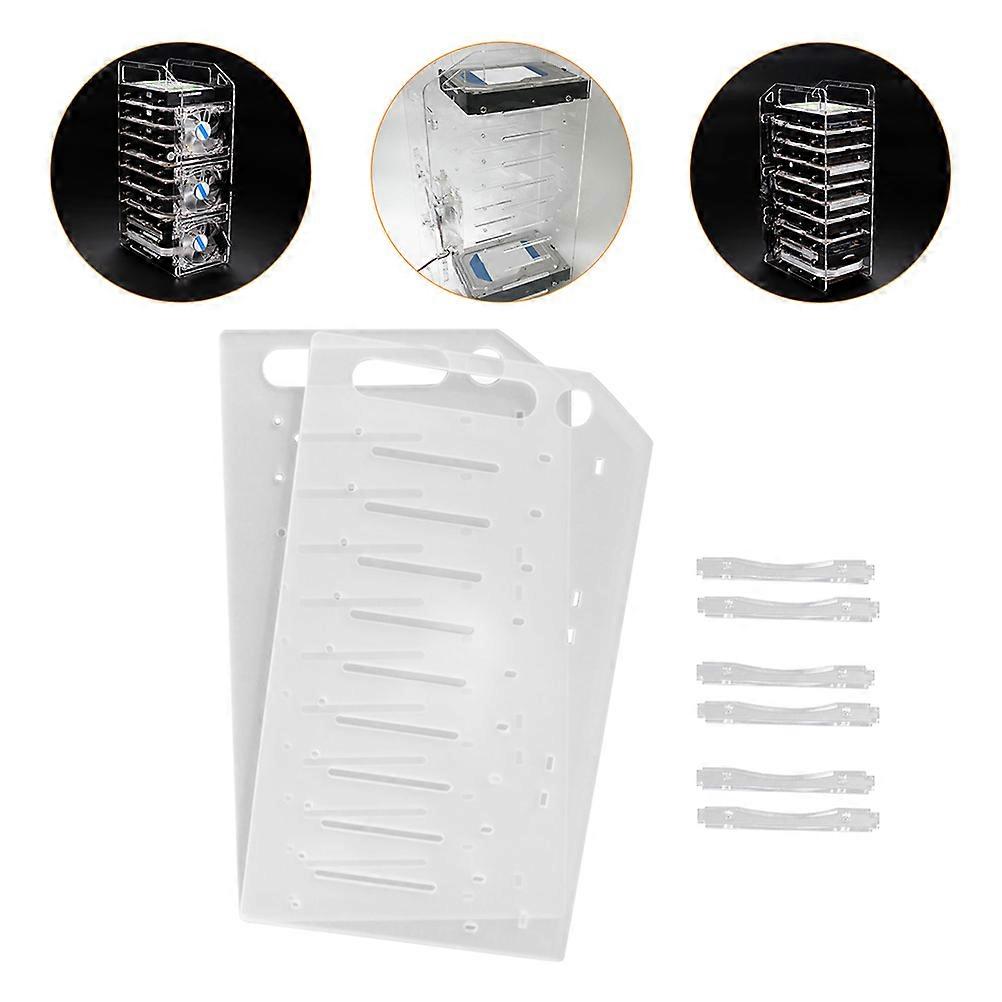 Hard Disk Rack Acrylic 3.5-Inch Storage Use 1Set Transparent Multi-Layer