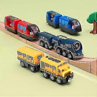 Battery Operated Locomotive Train Set Powerful Engine Bullet Electric Car Toys Fit For Biro Wooden Railway Track Kids Gift