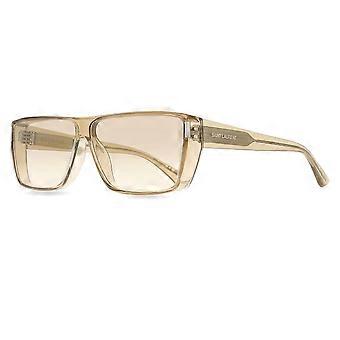 Saint Laurent SL 757 003 Full Rim Transparent Yellow Unisex Rectangle Sunglasses UV1 Original