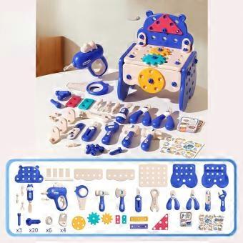 Large-scale realistic tool toy set for children, featuring screw-based assembly and disassembly functions