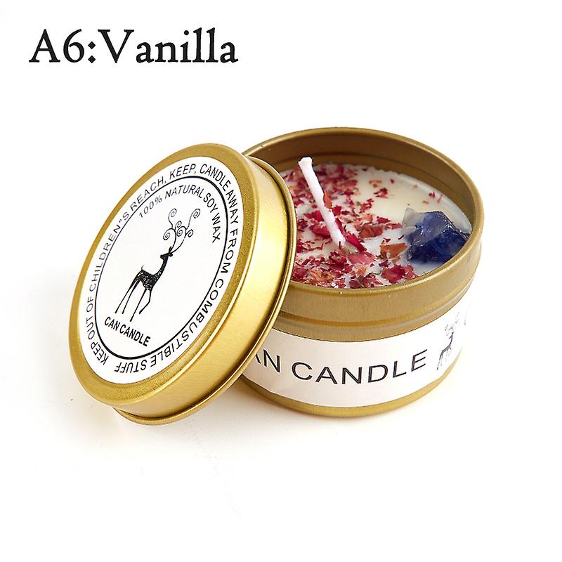 Scented Long Lasting Soy Candles Crystal Stone Dried Flower Fragrance Smokeless