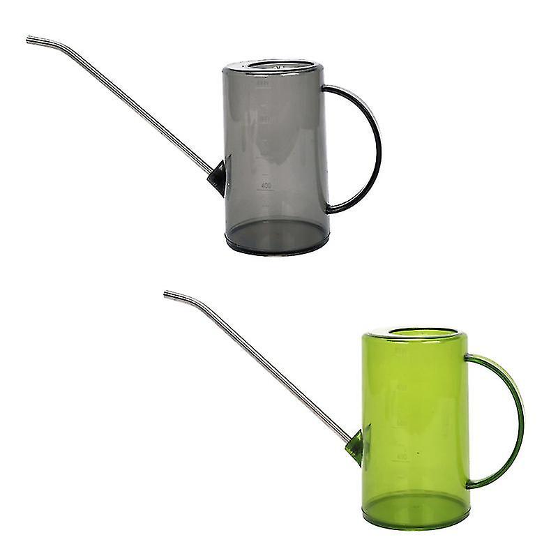 17X24cm Green Watering Cans 2pcs 1l Watering Kettle Practical Watering Can Watering Pot With Long Sp