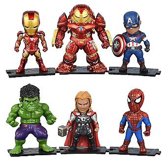 6pcs Avengers Age Of Ultron Thor Iron Man Spider-man Figure Toys De...