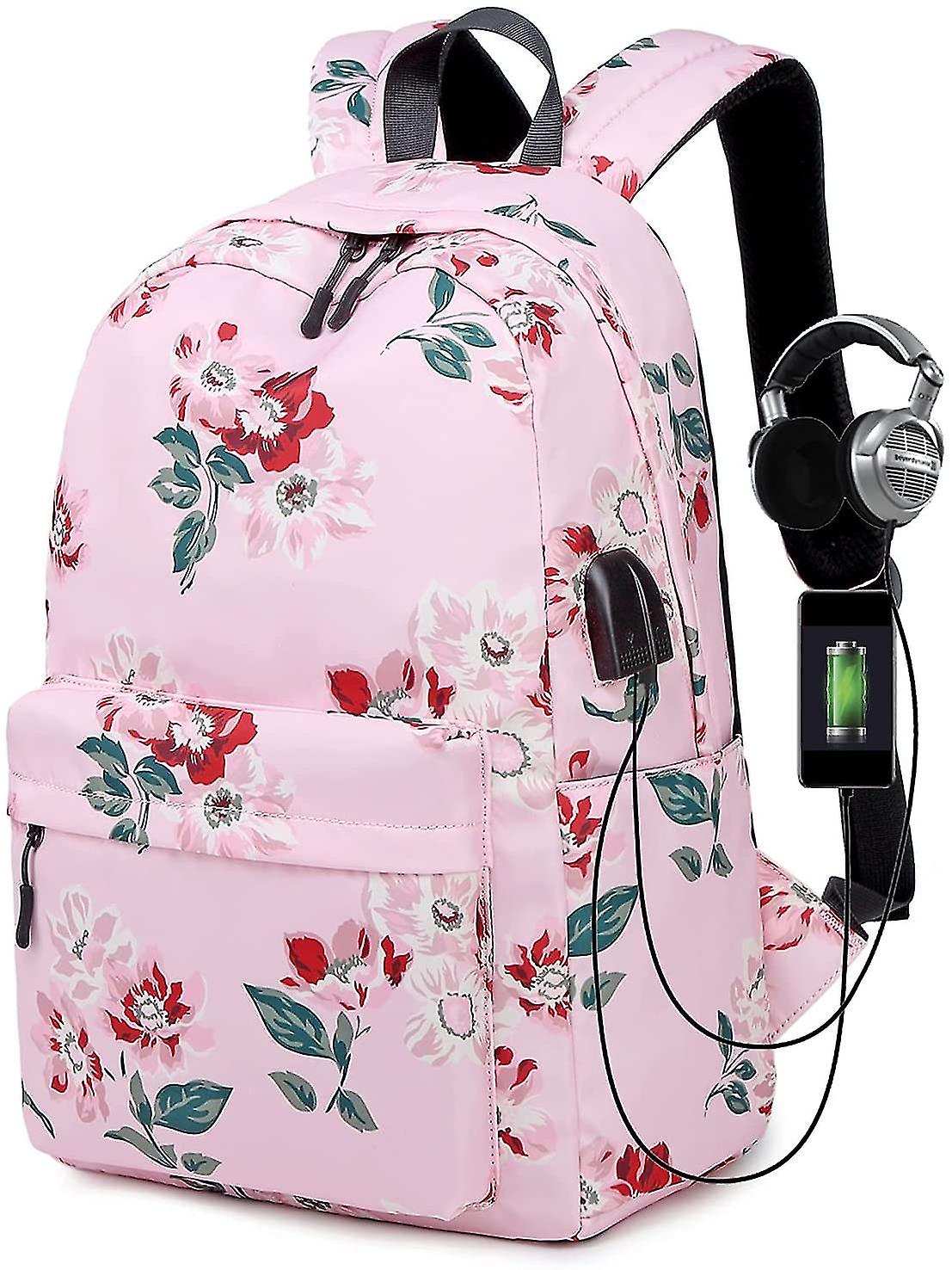 Floral Backpack Lady Retro Style School Backpack Lady School Bag