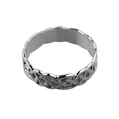 9ct White Gold 6mm Celtic Wedding Ring Size Z