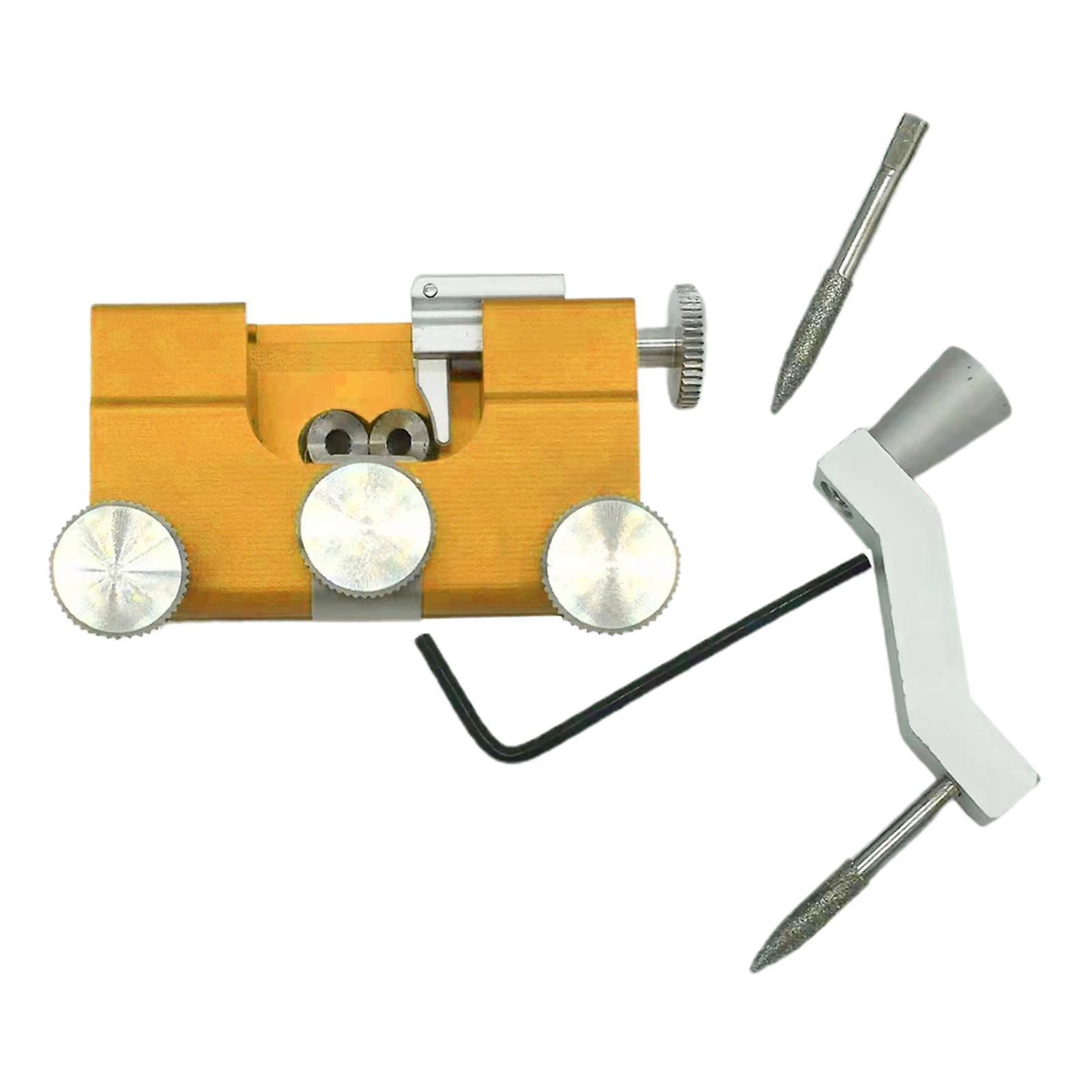 Manual Chainsaw Sharpener Kit with 2x Grinding Head for Chainsaw Accessories yellow