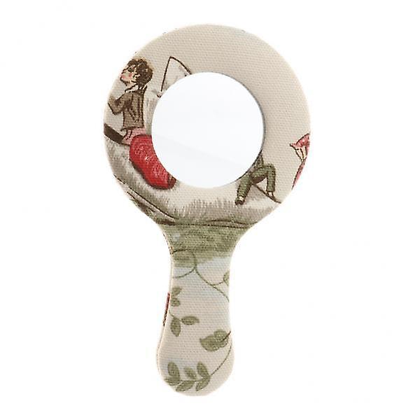 7xVintage Style Round Handheld Travel Makeup Mirror Compact Vanity Mirror Pattern 7