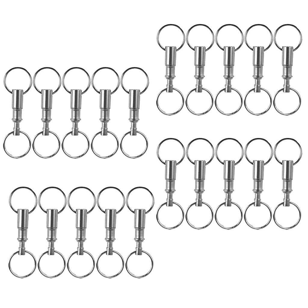 20Pcs Detachable Quick Release KeyRings Double Split Rings End Belt Holder