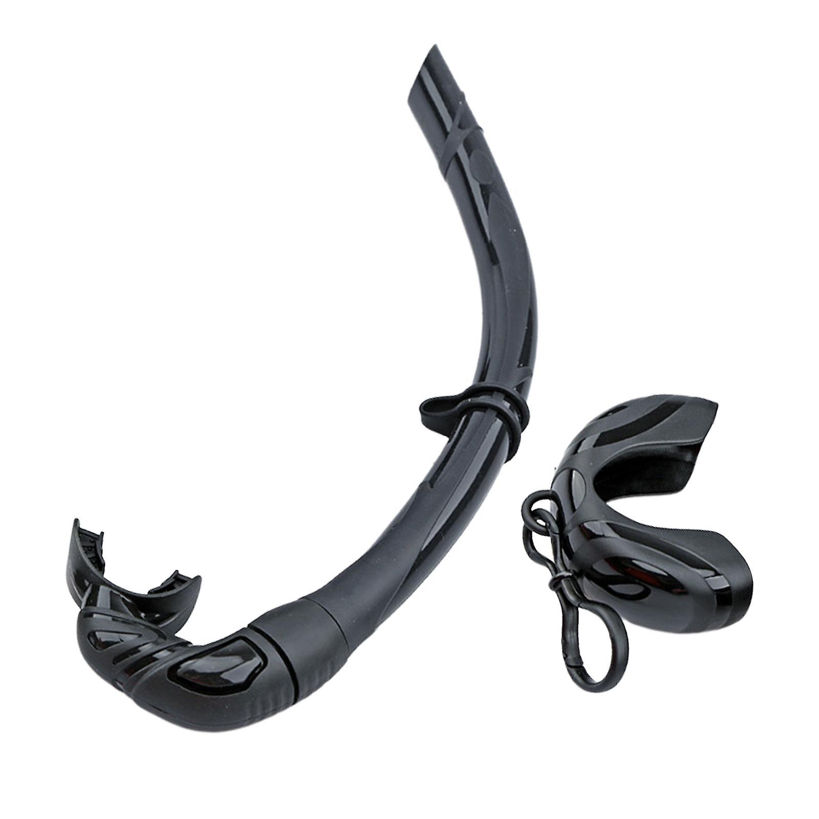 Plongée tuba tube de plongée en forme de J pliable flexible tuba humide pour adultes noir