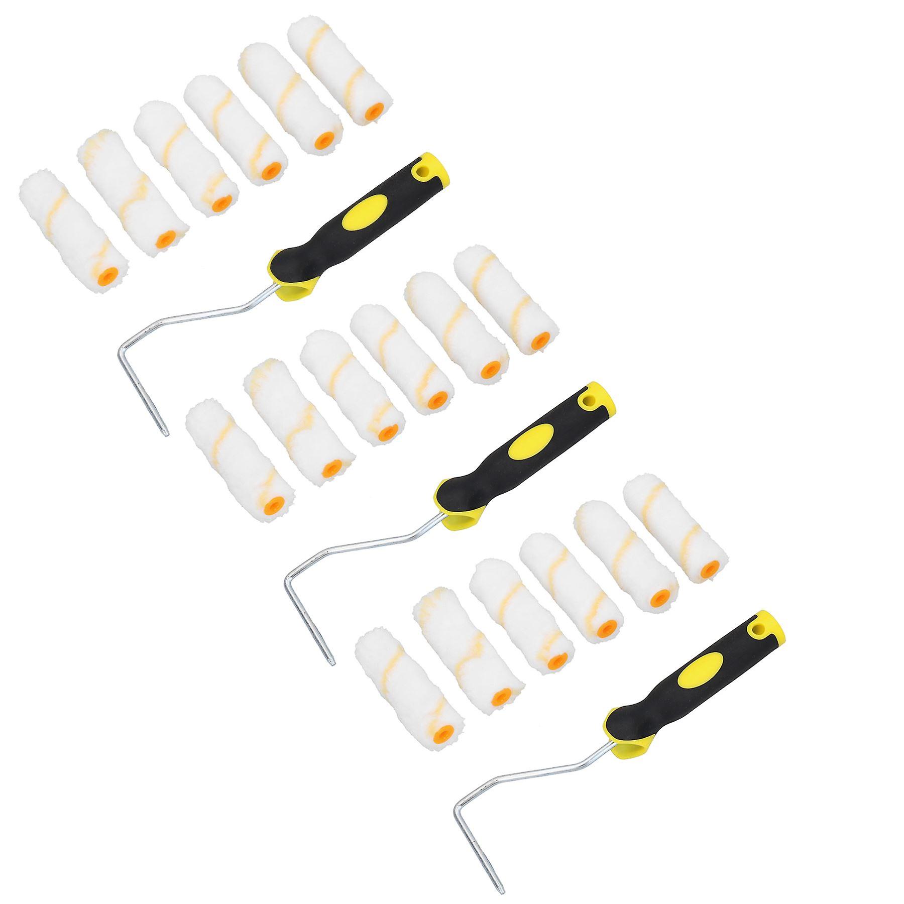 18pc 4” Mini Roller And Sleeves Set For Gloss Emulsion Paints Painting Decorating