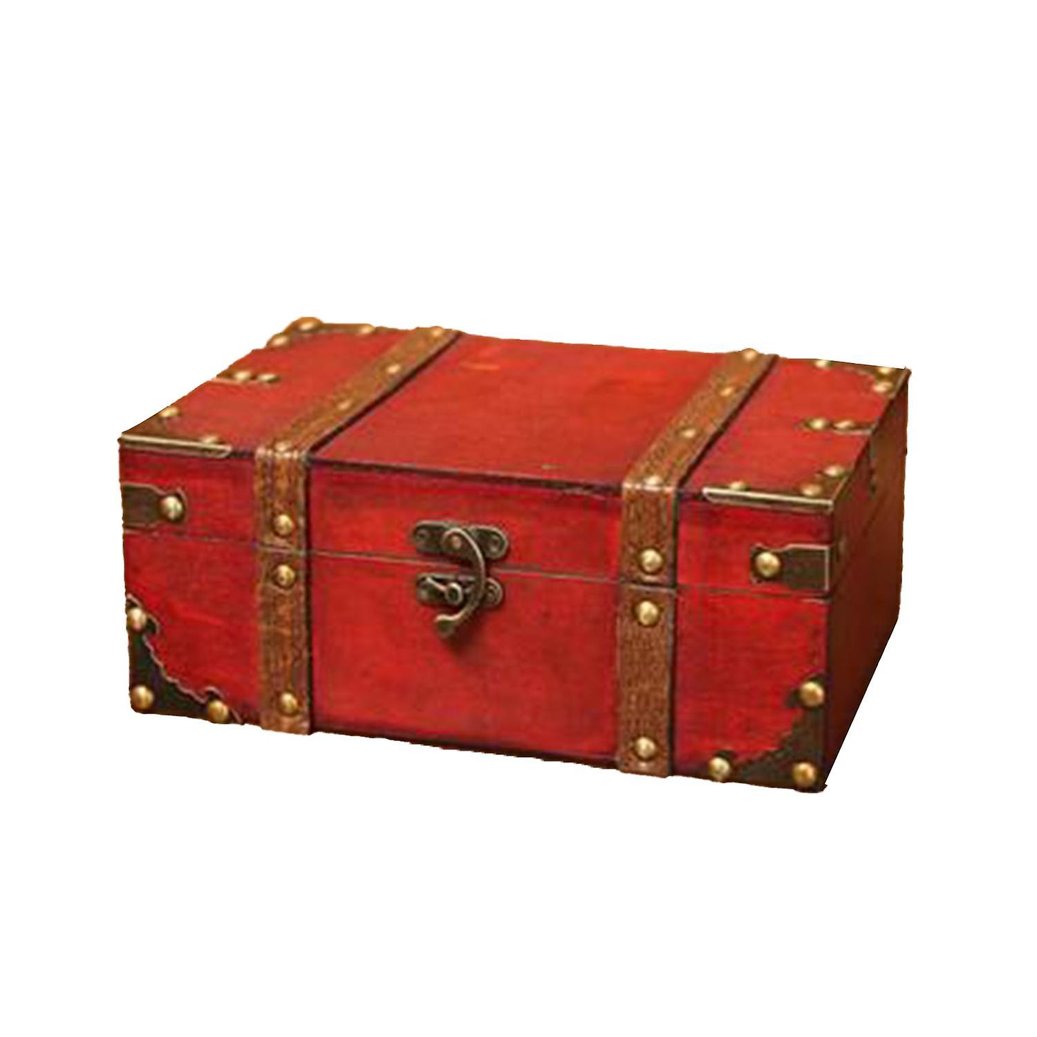 ZHOUBA Storage Organizer Visual Interest Large Capacity Wooden Treasure Keepsake Box for Home Decor