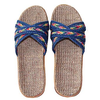 Coppie Pantofole di lino Home Pavimento in legno Erba rattan Slipper Uomini e donne Casa Slipper