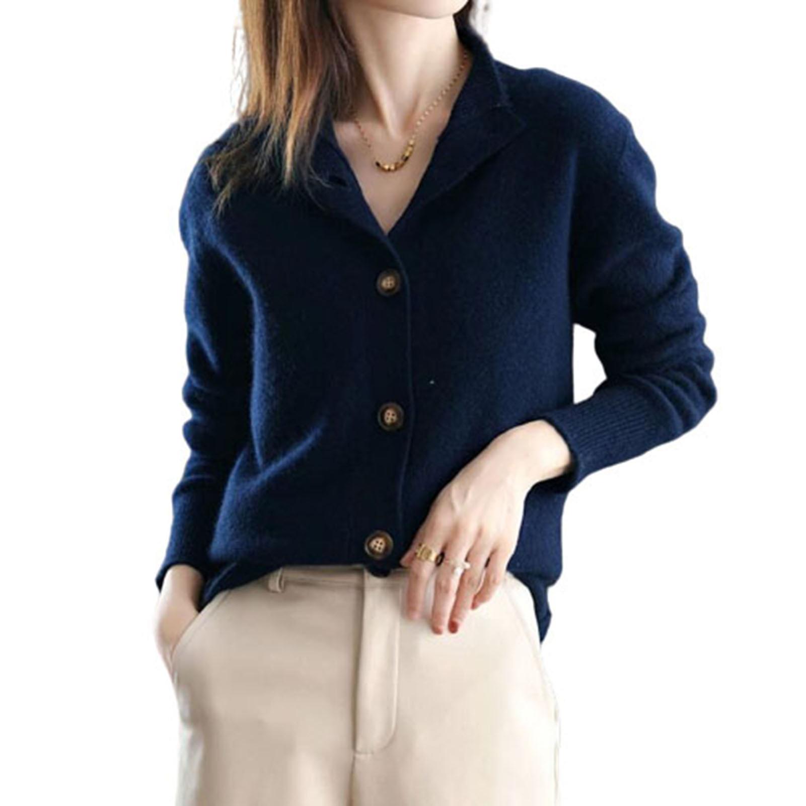 Women's Long Sleeve Sweater Fashion Oversized Solid Color Knit Cardigan For Causal Shopping Outfit