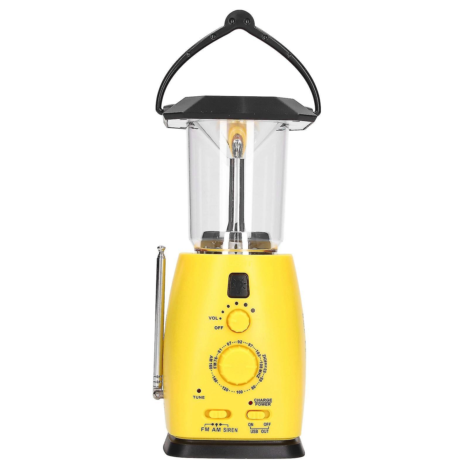 Led Camping Lantern Solar Hand Crank Battery Charging Adjustable Brightness 8 Leds Support Fm Am Function Led Lantern
